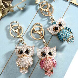Exquisite Rhinestone Owl Keychain Z313